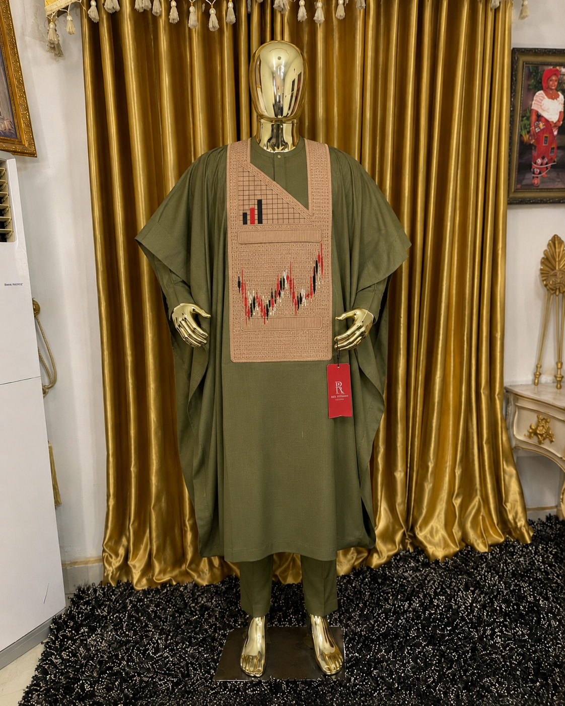 Red Fashion exclusive native evening outfit